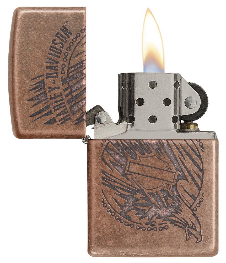 Zippo Harley-Davidson Antique Copper Logo Pocket Lighter Zippo